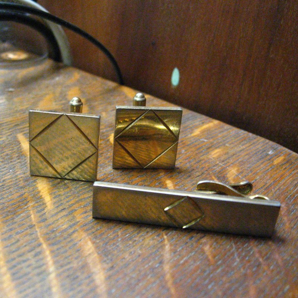 🛍 Mid Century Modern Tie Clip & Cuff Links